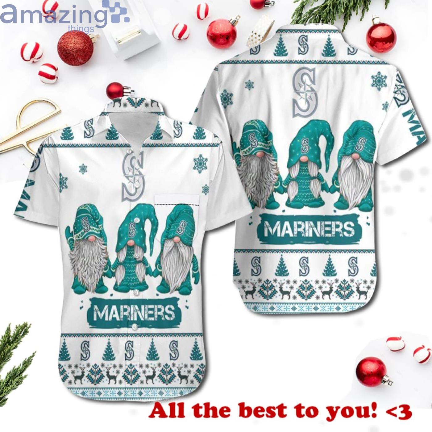 Christmas Gnomes Seattle Mariners Christmas Ugly Pattern 3D Hawaiian Shrit Product Photo 1