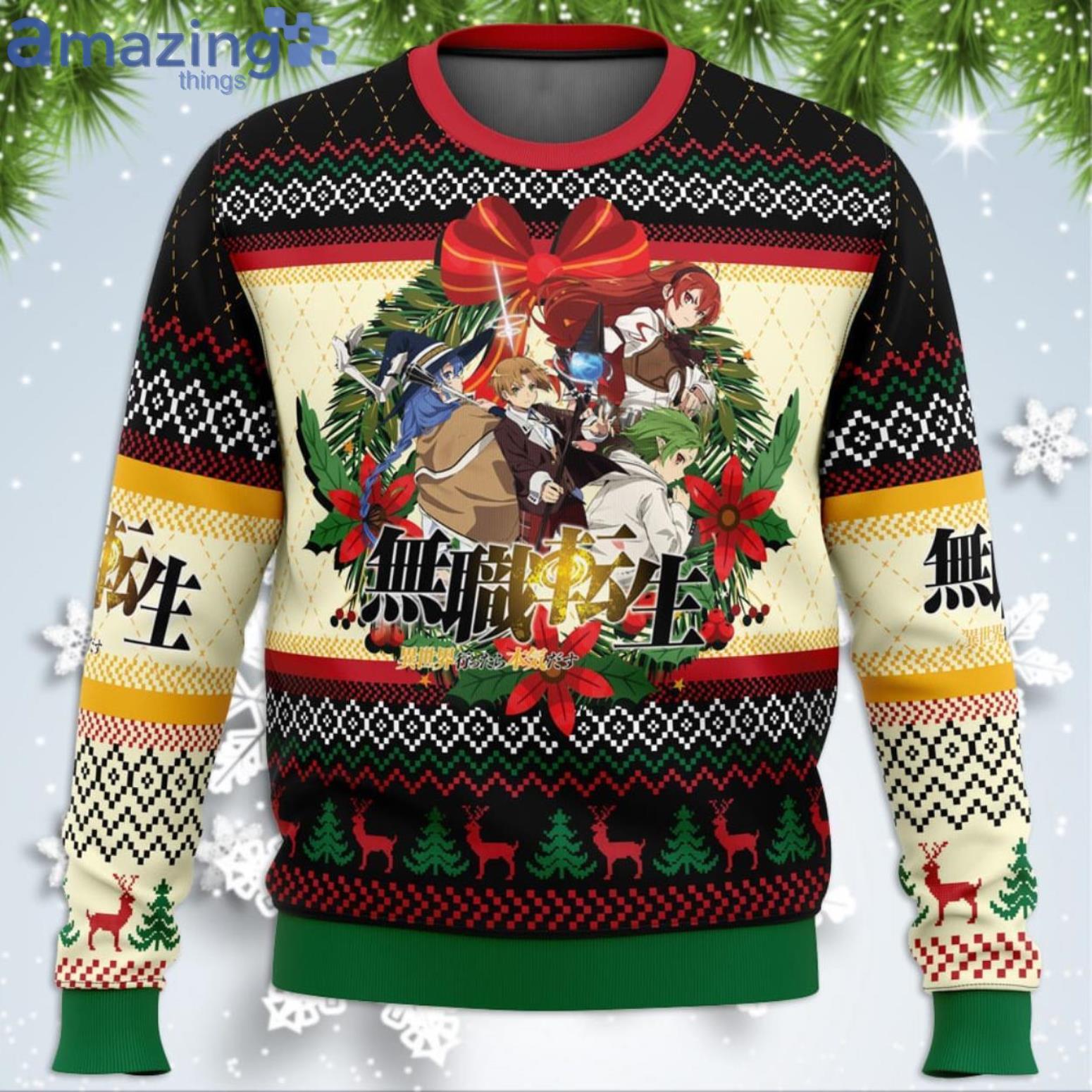 Christmas Is Here Mushoku Tensei Jobless Reincarnation Funny Christmas Gift Ugly Christmas Sweater Product Photo 1