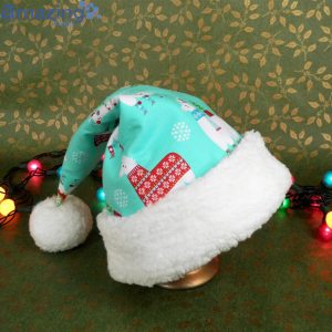 Christmas Llama Pattern Christmas Santa Hat For Adult And Child Product Photo 4