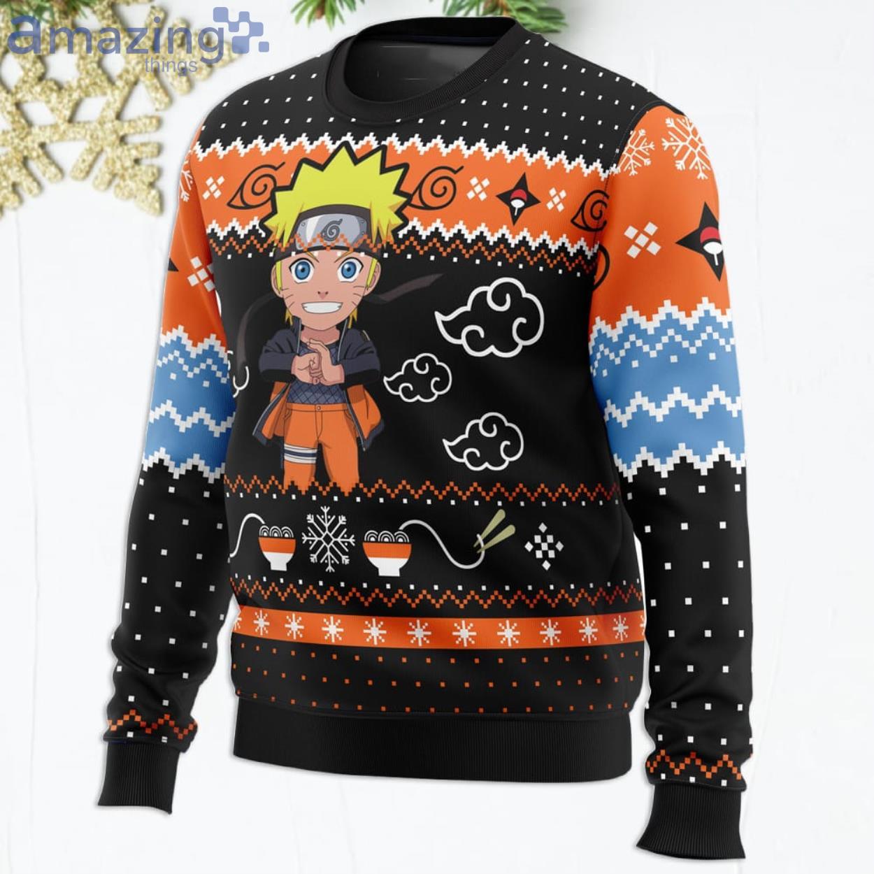 Christmas Ramen Uzumaki Naruto Anime Lover Ugly Christmas Sweater image Christmas Ramen Uzumaki Naruto Anime Lover Ugly Christmas Sweater Product Photo 2