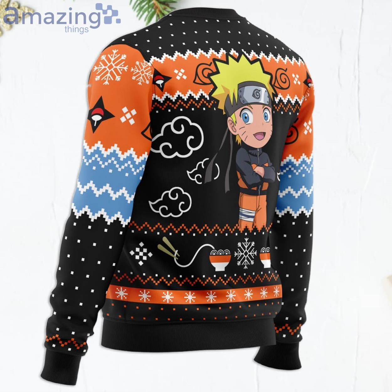 Christmas Ramen Uzumaki Naruto Anime Lover Ugly Christmas Sweater image Christmas Ramen Uzumaki Naruto Anime Lover Ugly Christmas Sweater Product Photo 3