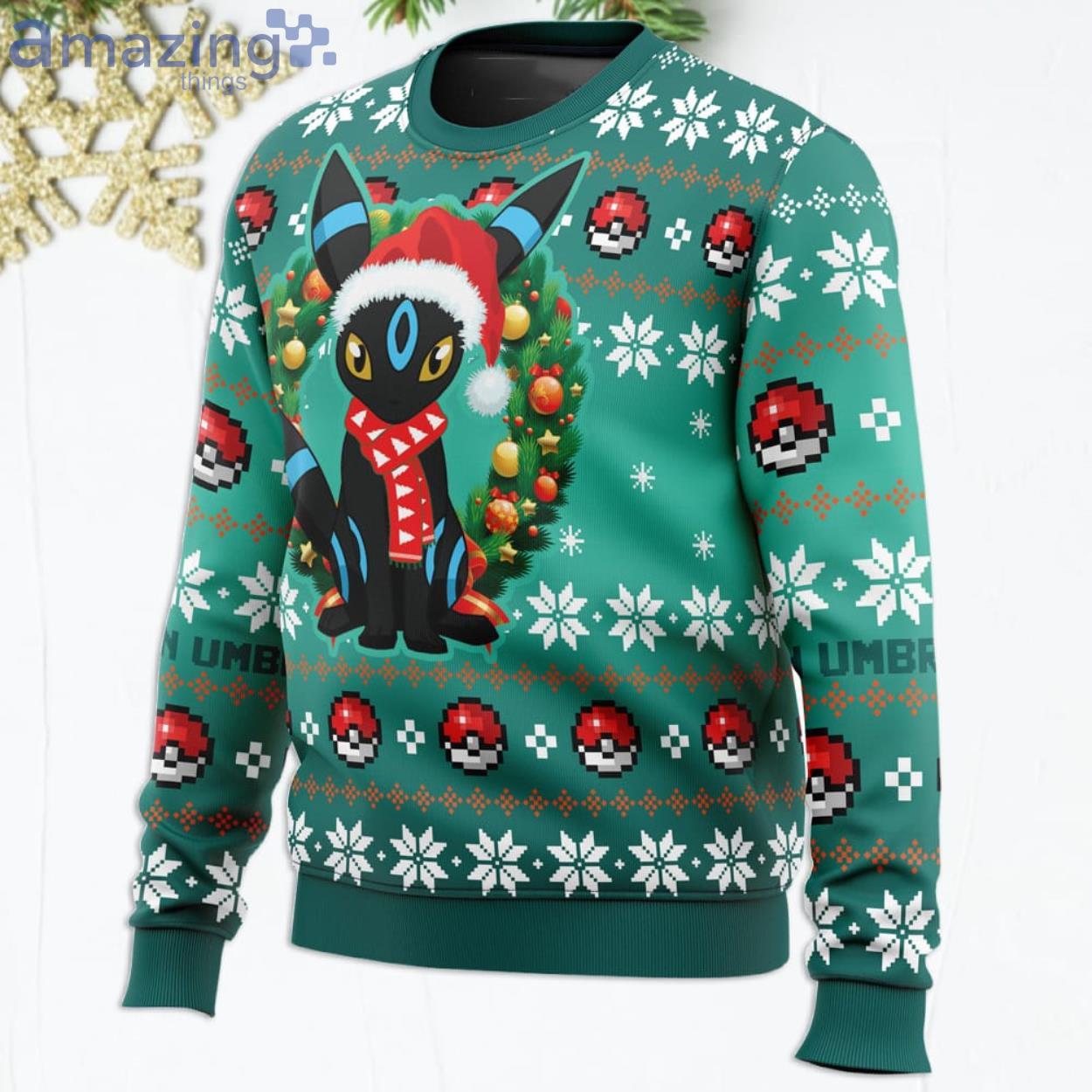 Christmas Umbreon Pokemon Funny Christmas Gift Ugly Christmas Sweater image Christmas Umbreon Pokemon Funny Christmas Gift Ugly Christmas Sweater Product Photo 2
