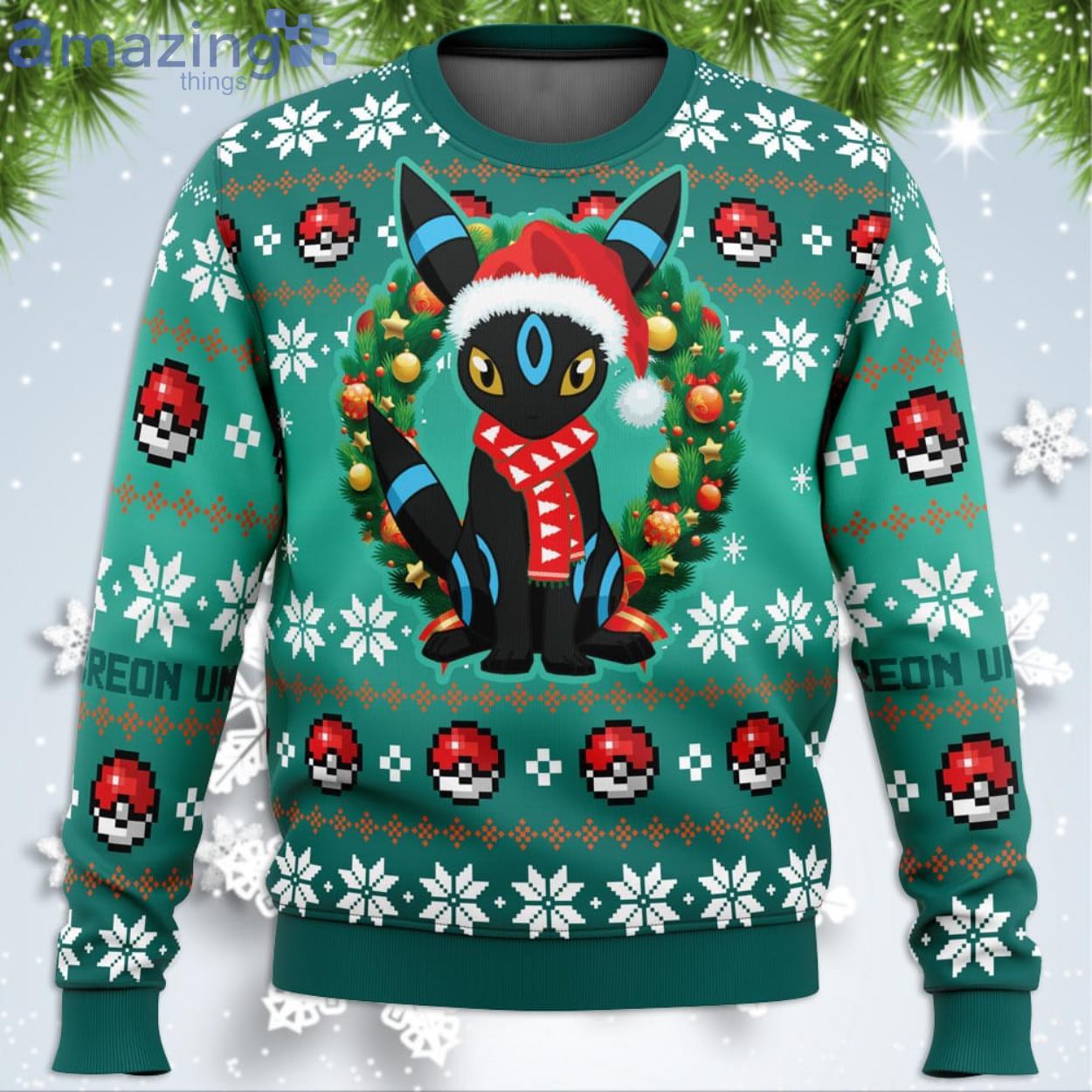 Christmas Umbreon Pokemon Funny Christmas Gift Ugly Christmas Sweater Product Photo 1 Christmas Umbreon Pokemon Funny Christmas Gift Ugly Christmas Sweater Product Photo 1