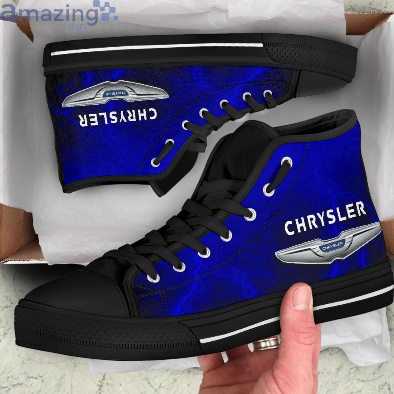 Chrysler Thunder and Lightning Blue High Top Shoes image Chrysler Thunder and Lightning Blue High Top Shoes Product Photo 6