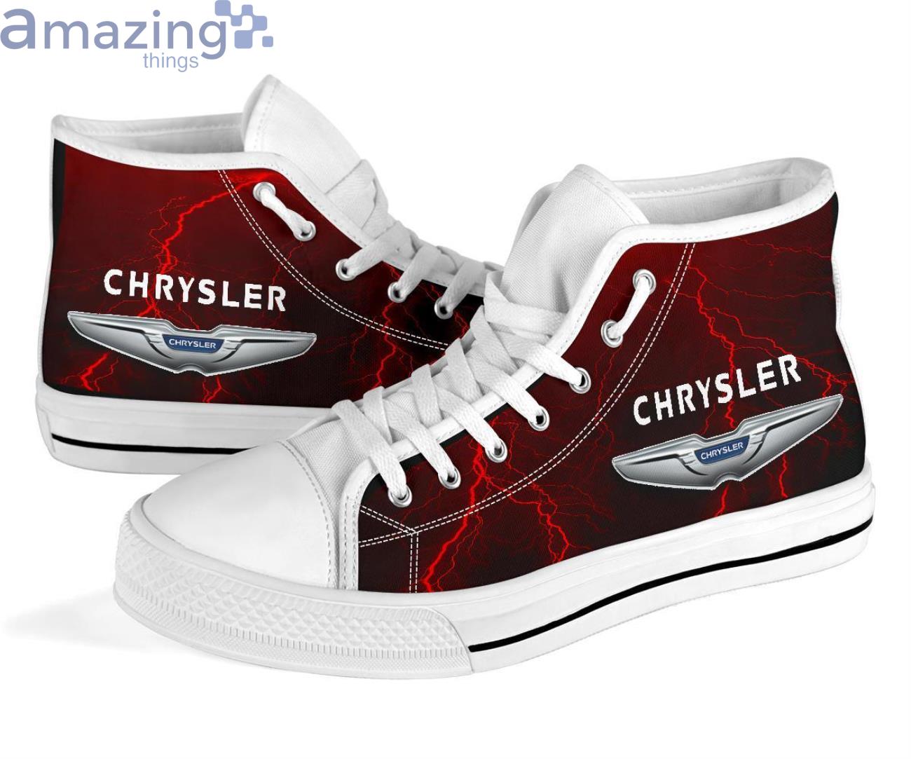 Chrysler Thunder and Lightning Red High Top Shoes image Chrysler Thunder and Lightning Red High Top Shoes Product Photo 9