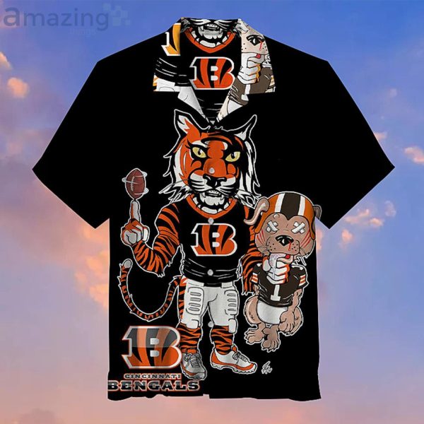 Cincinnati Bengals Fans Gift Logo Sport Lover Black Hawaiian Shirt Product Photo 1