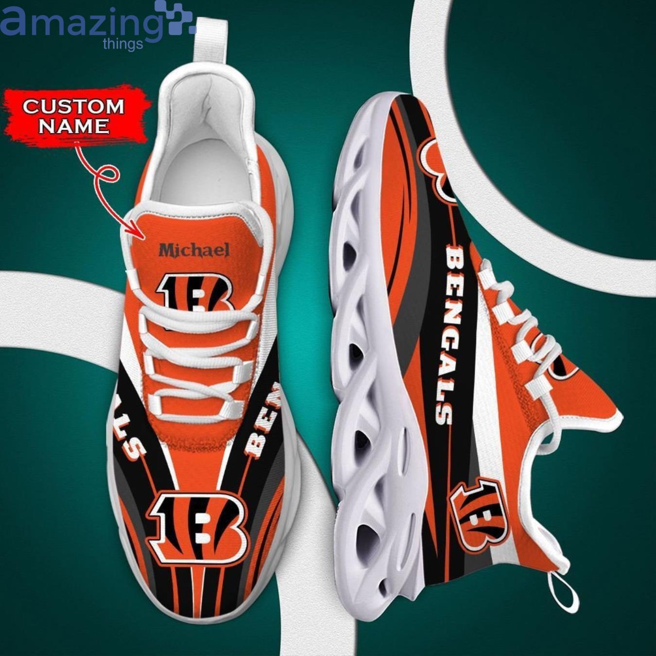 Cincinnati Bengals Max Soul Sneaker Personalized Name Product Photo 1