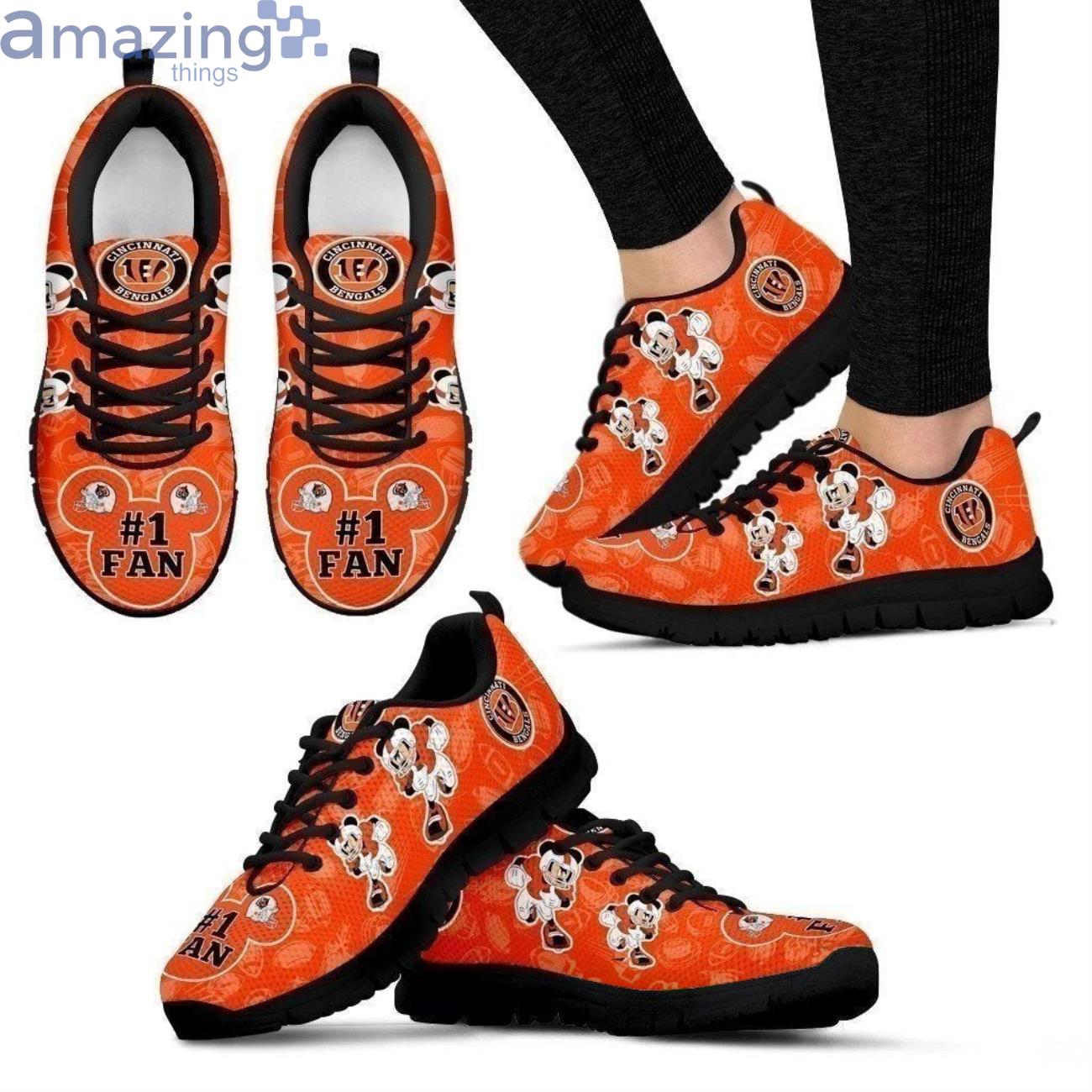 Cincinnati Bengals Mickey Sneakers Shoes For Fans Product Photo 1