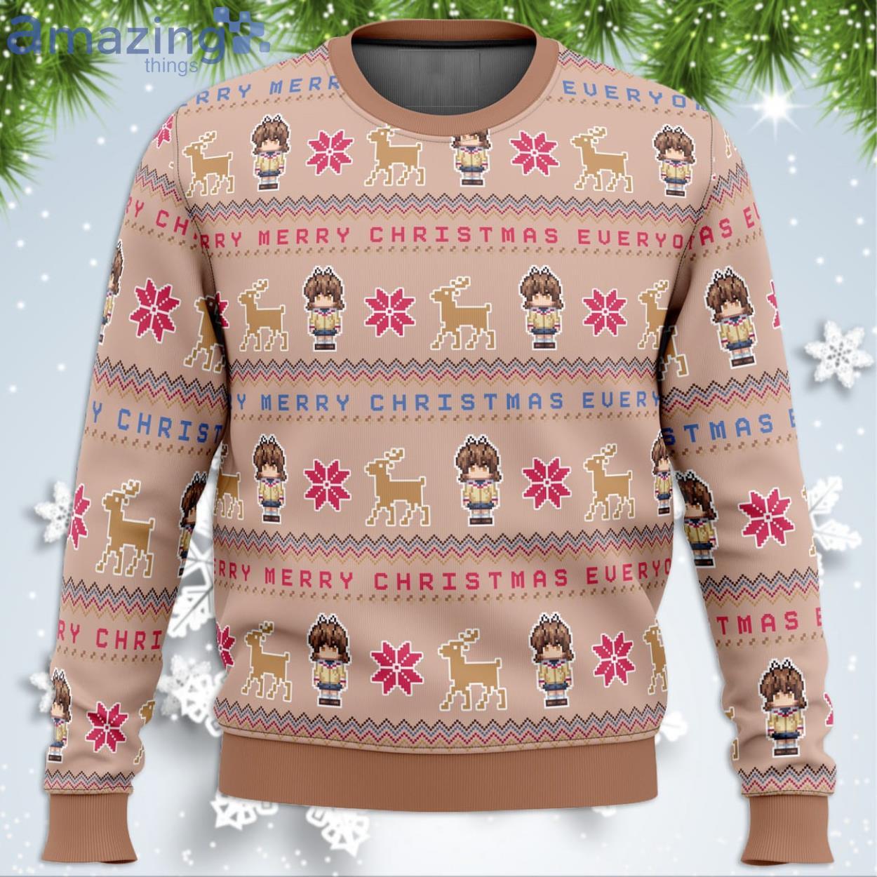 Clannad Merry Mery Christmas Furukawa Nagisa Funny Christmas Gift Ugly Christmas Sweater Product Photo 1 Clannad Merry Mery Christmas Furukawa Nagisa Funny Christmas Gift Ugly Christmas Sweater Product Photo 1