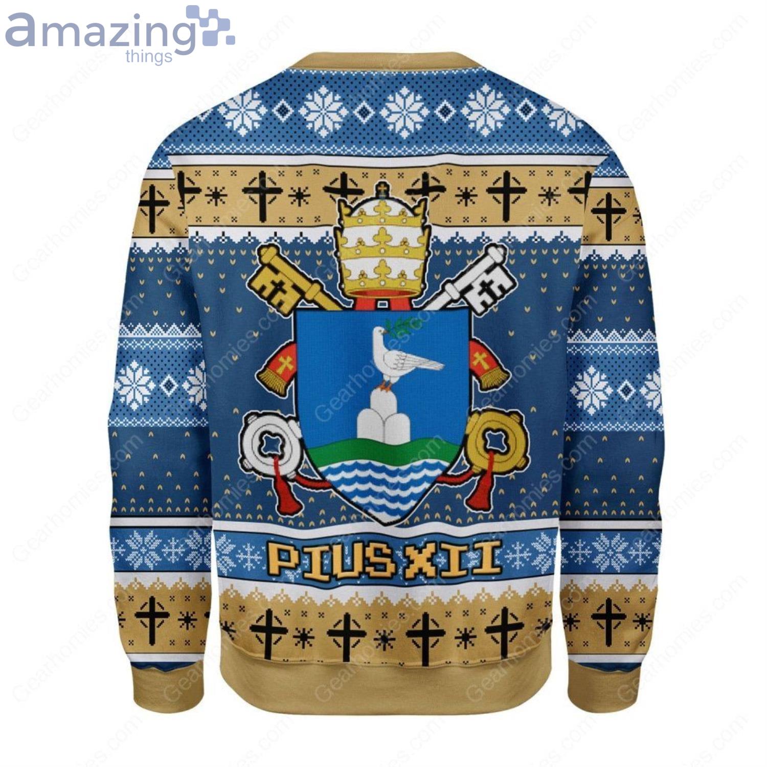 Coat Of Arms Of Pope Pius Xii All Over Printed Ugly Christmas Sweater image Coat Of Arms Of Pope Pius Xii All Over Printed Ugly Christmas Sweater Product Photo 1