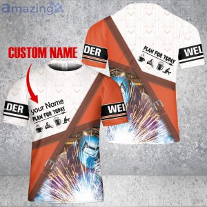 Coffee Beer Lovers Custom Name Funny Welder 3D T-Shirt Welder Shirt Welding 3D T-Shirt Product Photo 2