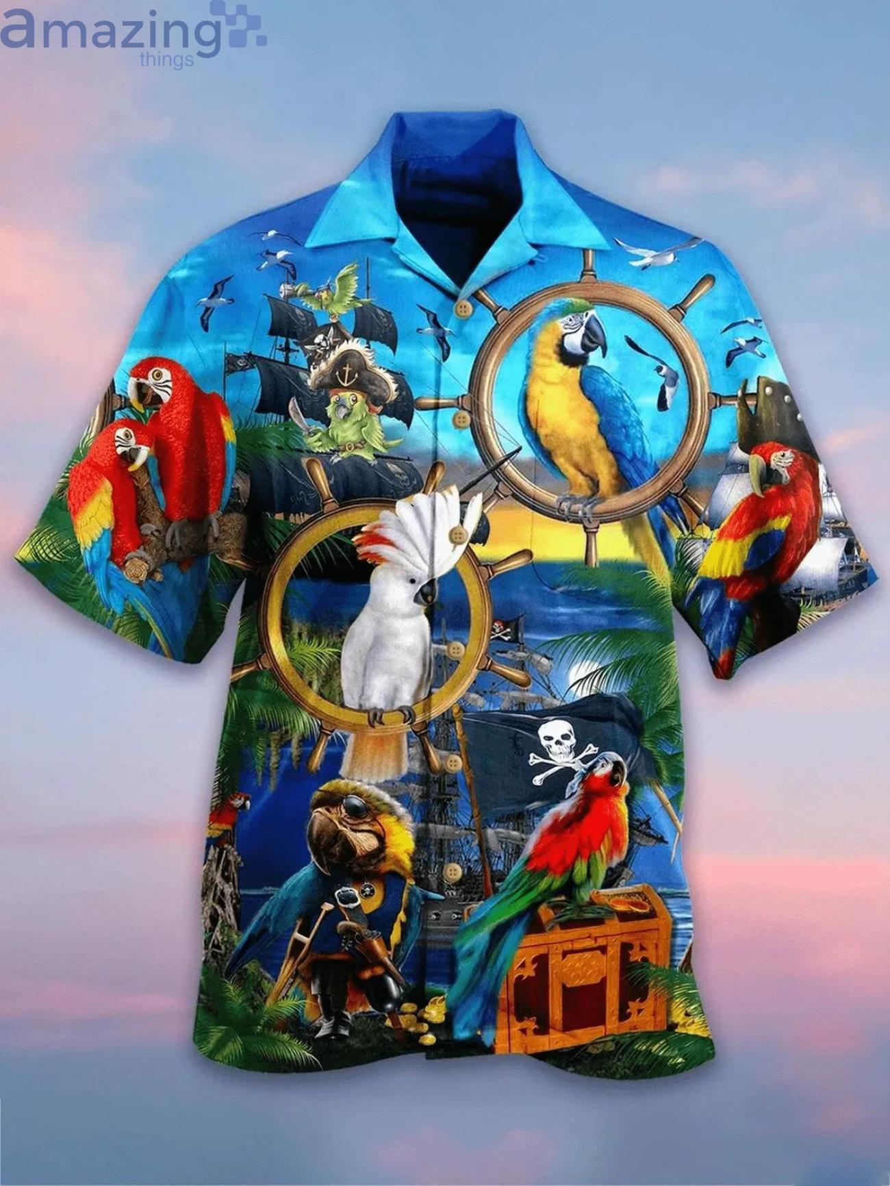 Colorful Parrot Pirates Parrot lover Hawaiian Shirt Product Photo 1 Colorful Parrot Pirates Parrot lover Hawaiian Shirt Product Photo 1