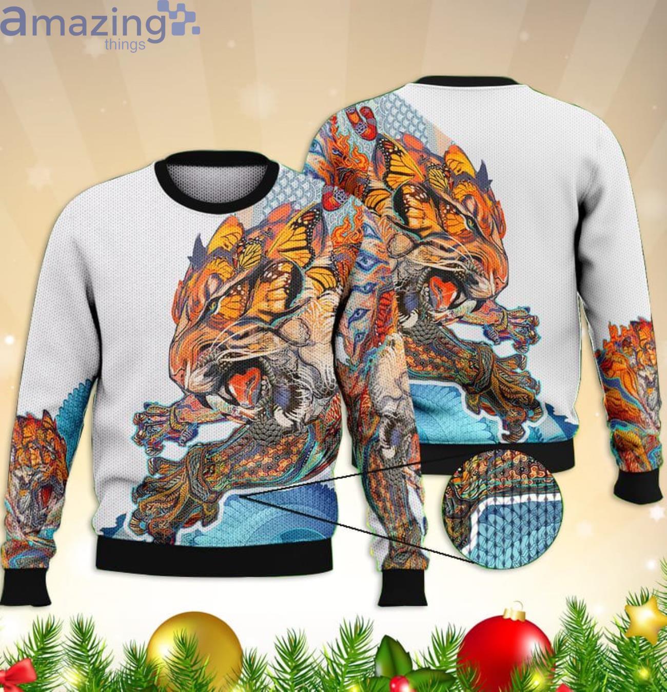 Colorful Tiger All Over Printed 3D Sweater Product Photo 1