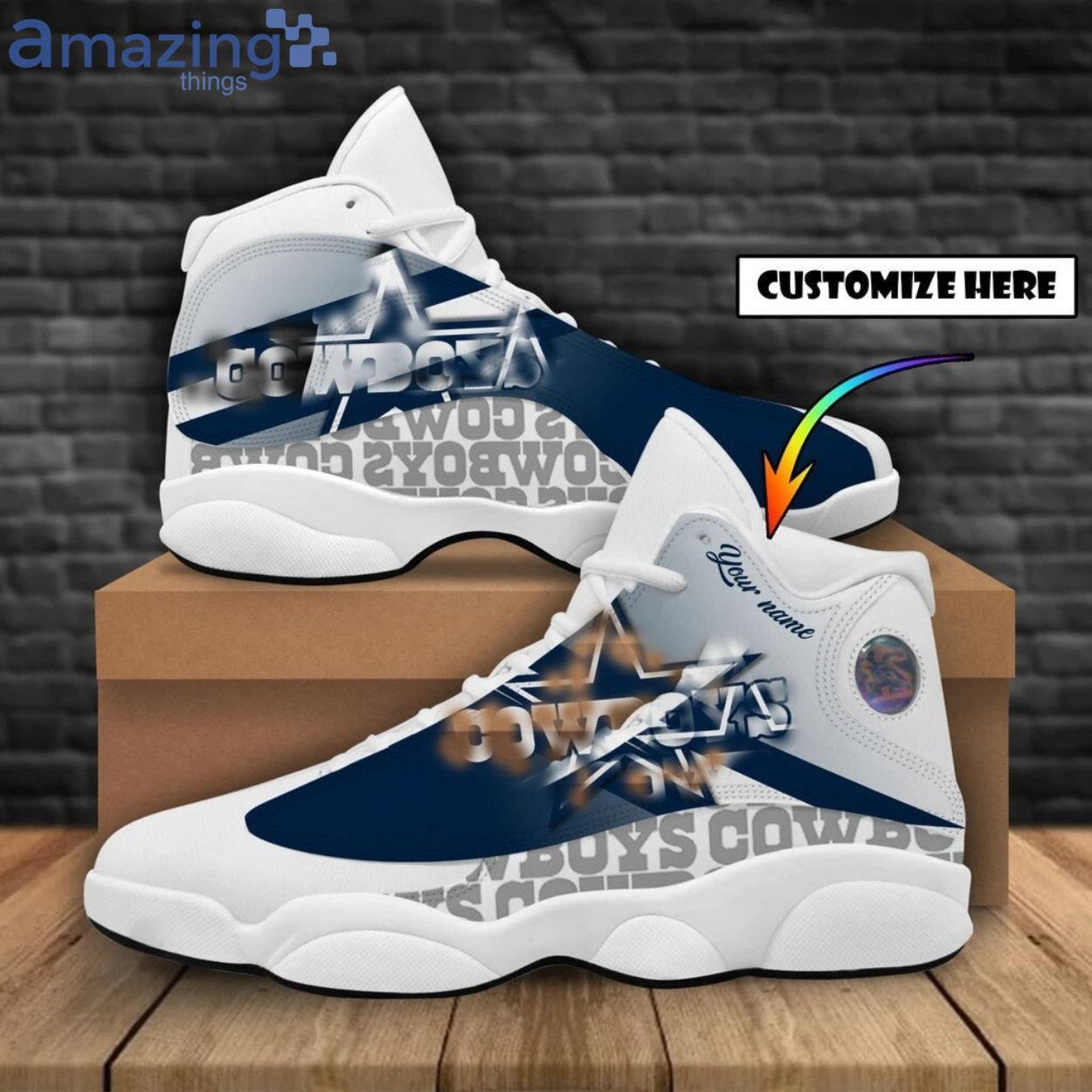 Cool Dallas Cowboys Custo Name Air Jordan 13 Shoes For Fans Product Photo 1