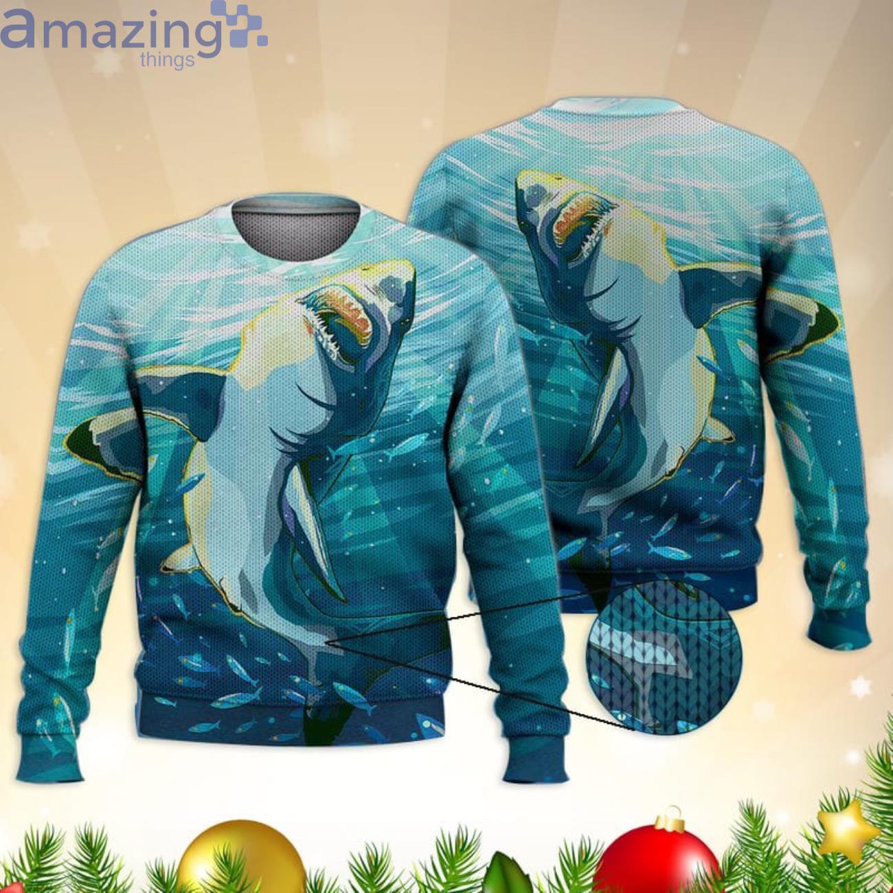Cool Shark Ocean Art All Over Print 3D Sweater Product Photo 1