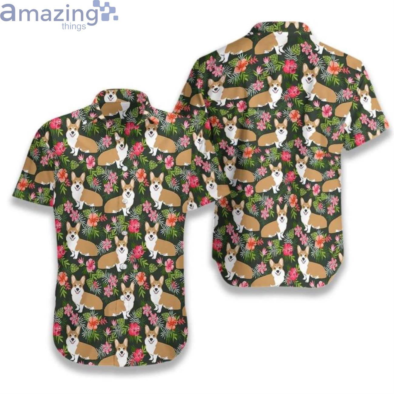 Corgi Love Flower Hawaiian Aloha Shirts For Men And Women Product Photo 1 Corgi Love Flower Hawaiian Aloha Shirts For Men And Women Product Photo 1