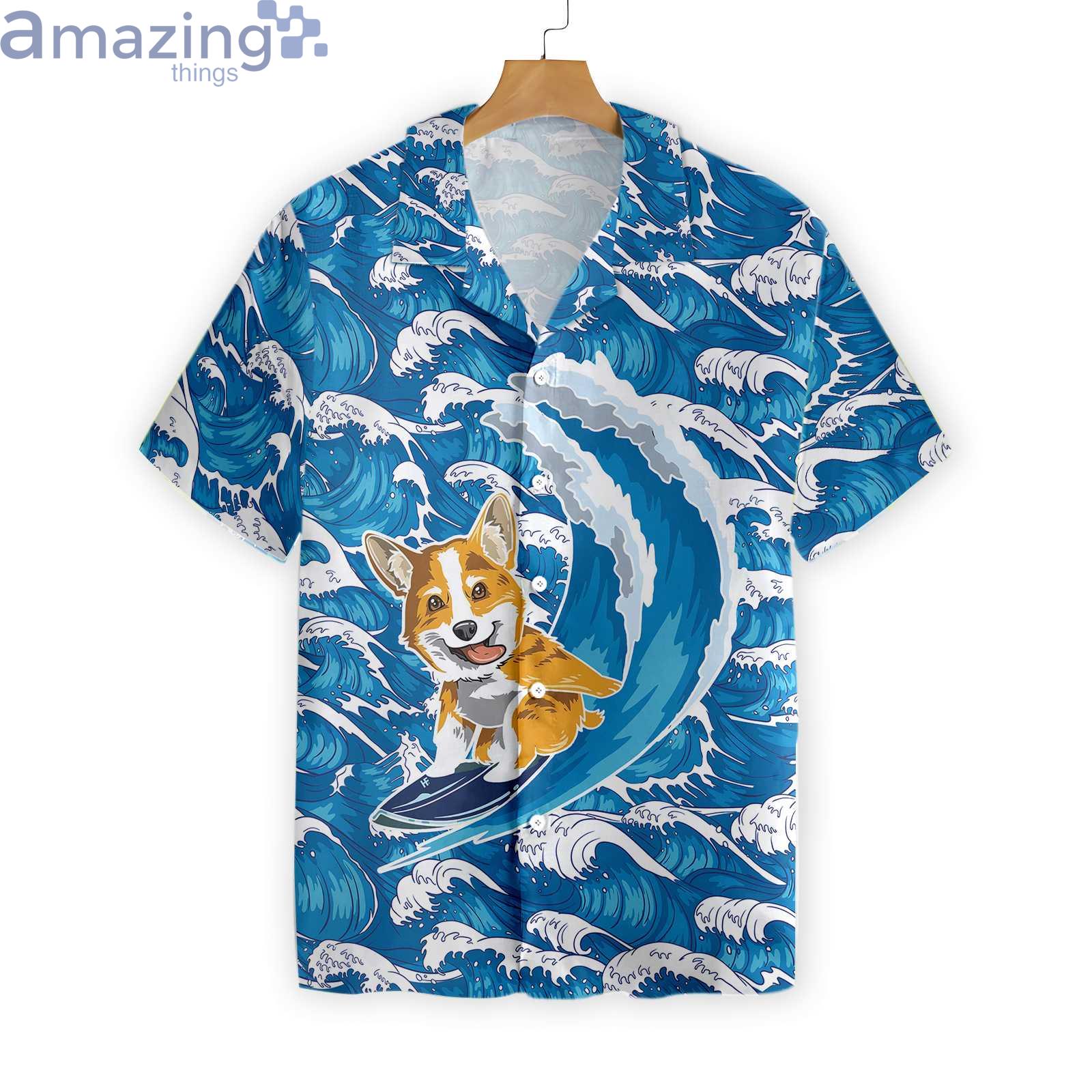 corgi surfing shirt