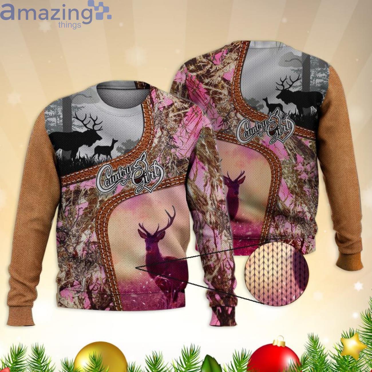 Country Girl Dawn Deer Hunting 3D All Over Printed Sweater Product Photo 1