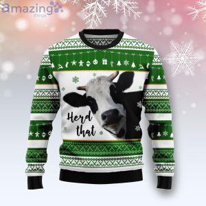 Cow Herd That Cow Face Cute Gift Ugly Christmas Sweater Product Photo 1