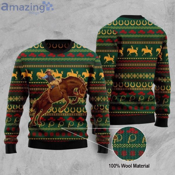 Cowboy And Horse Christmas Ugly Sweater Product Photo 1