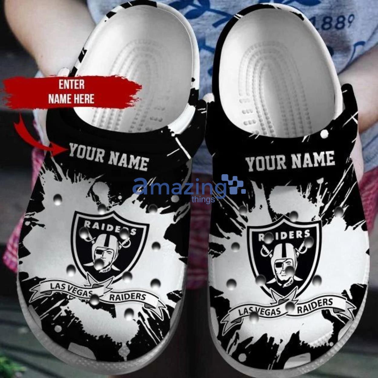 Custom Name Crocs L. Raiders Clog Shoes For Men And Women Product Photo 1