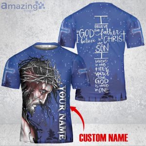Custom Name I Believe In God Jesus 3D T-Shirt Christ Cross Christian Shirt Women Love Jesus Gift Product Photo 2