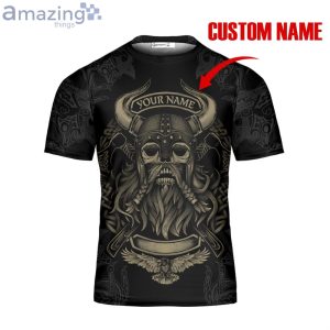 Custom Name I'm A Heathen Not An Infidel Skull Viking Unisex 3D T-Shirt Product Photo 2