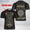 Custom Name I’m A Heathen Not An Infidel Skull Viking Unisex 3D T-Shirt