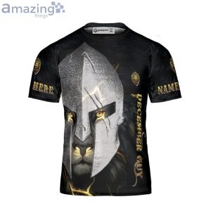 Custom Name Lion Knight Helmet December Guy 3D T-Shirt Lion Shirt Jesus Christian Shirt Product Photo 1