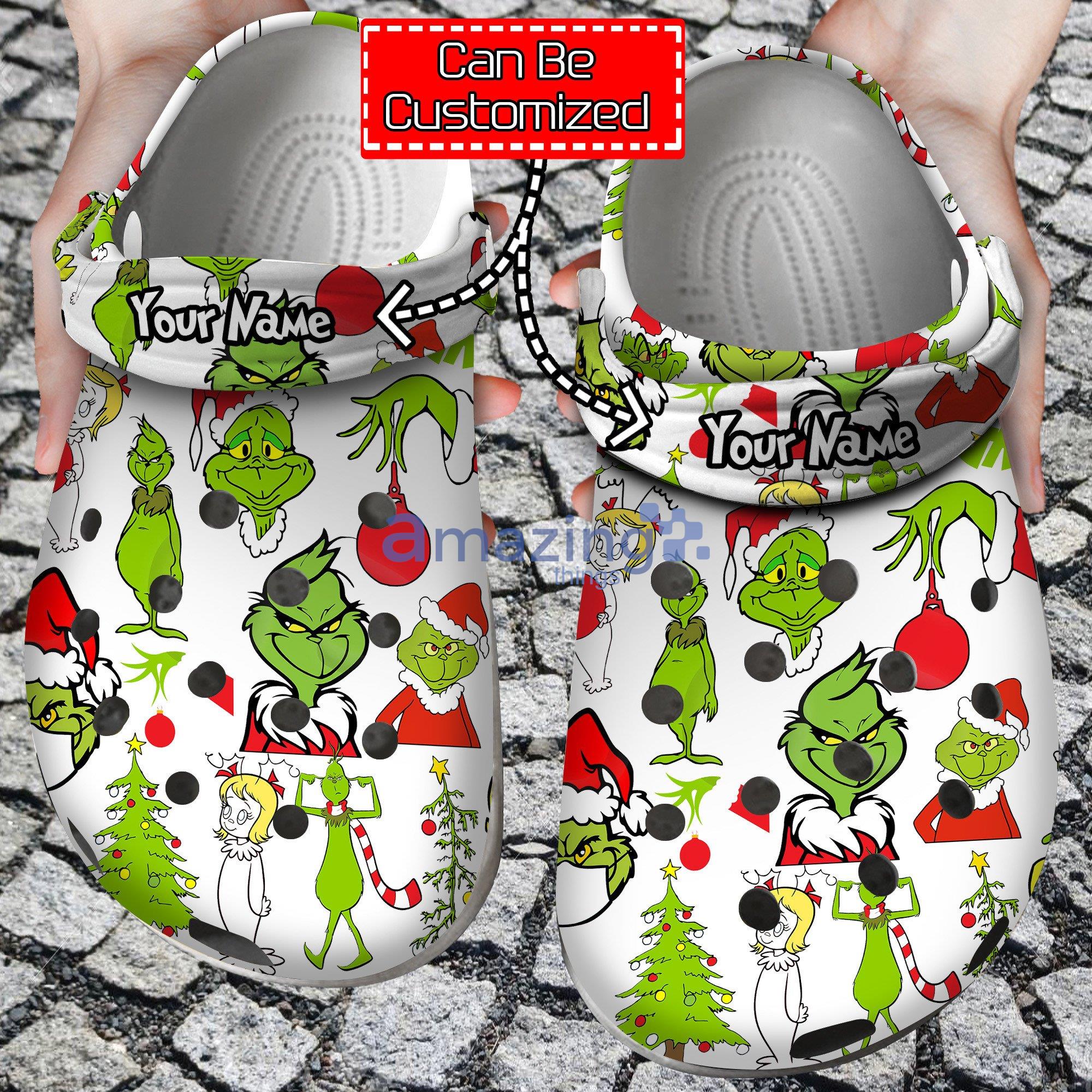 Custom Name Merry Grinchmas Face Clog For Men And Women Product Photo 1