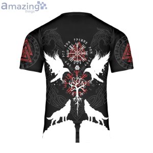 Custom Name Ravens Wolf Tree Root Viking 3D T-Shirt Viking And Women Love Vikings Gift Product Photo 2