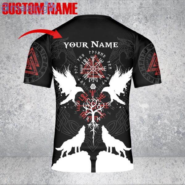 Custom Name Ravens Wolves Norse Mythology Viking 3D T-Shirt Unisex Viking Shirt Product Photo 3