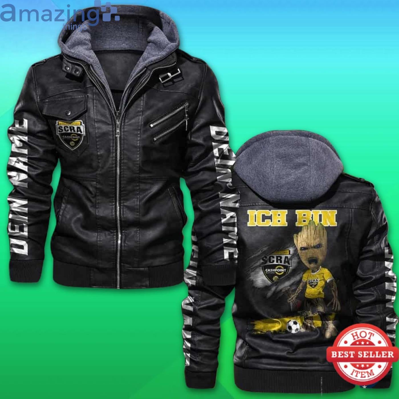 Custom Name Sc Rheindorf Altach FC Lederjacke Mit Kapuze Product Photo 1