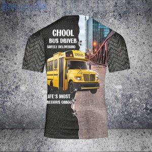 Custom Name School Driver Safely Delivering 3D T Shirt Dad Father's Day image Custom Name School Driver Safely Delivering 3D T-Shirt Dad Father's Day Product Photo 2