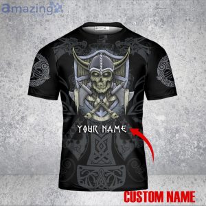 Custom Name Skull Warrior I'm A Heathen Viking 3D T-Shirt Viking Shirt Halloween Viking Gift Product Photo 2