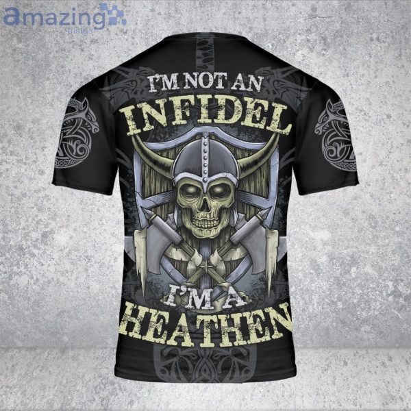 Custom Name Skull Warrior I'm A Heathen Viking 3D T-Shirt Viking Shirt Halloween Viking Gift Product Photo 4