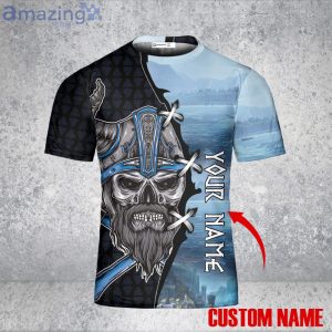 Custom Name Skull Warrior Viking Dad Shirt Viking 3D T-Shirt Viking Shirt Gift For Viking Lover Product Photo 2