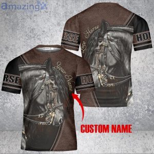 Custom Name Stallion Arabian Black Horse Shirt Horse 3D T Shirt Gift For Horse Lover Horse image Custom Name Stallion Arabian Black Horse Shirt Horse 3D T-Shirt Gift For Horse Lover Horse Product Photo 2