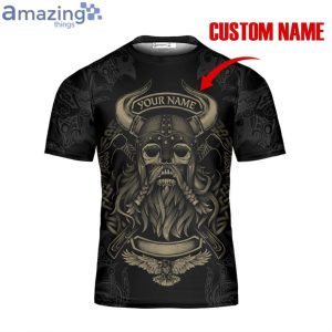 Custom Name Viking 3D T Shirt I'm A Heathen Norse Tattoo Skull Warrior Vikings Shirt Viking Gift image Custom Name Viking 3D T-Shirt I'm A Heathen Norse Tattoo Skull Warrior Vikings Shirt Viking Gift Product Photo 2