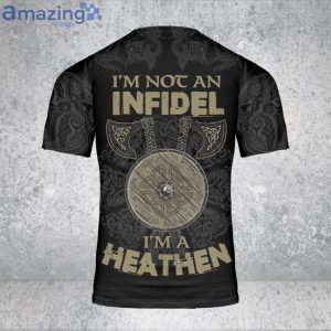Custom Name Viking 3D T Shirt I'm A Heathen Norse Tattoo Skull Warrior Vikings Shirt Viking Gift image Custom Name Viking 3D T-Shirt I'm A Heathen Norse Tattoo Skull Warrior Vikings Shirt Viking Gift Product Photo 3