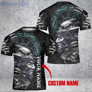 Custom Name Viking 3D T-Shirt Unisex Viking Warrior Skull Shirt Vikings Shirt Product Photo 2