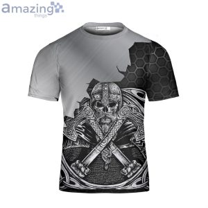 Custom Name Viking Dad 3D T-Shirt Viking Skull Warrior Shirt Vikings Shirt Product Photo 1