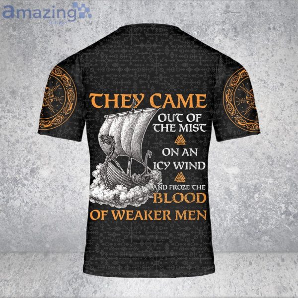 Custom Name Viking Shirt 3D They Came Out Of The Mist Weaker Men Skull Raven Viking Product Photo 4