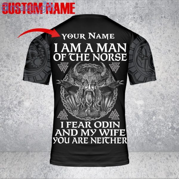 Custom Name Vikings I Am The Man Of The Norse Tattoo Skull Viking Unisex 3D T-Shirt Product Photo 2