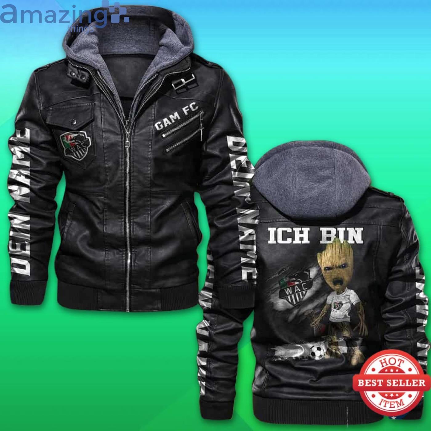 Custom Name Wolfsberger Ac FC Lederjacke Mit Kapuze Product Photo 1