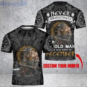 Custom Never Underestimate Old Man Viking 3D T-Shirt Viking Shirt Father's Birthday Vikings Gift Product Photo 3