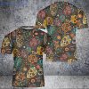 Custom Sugar Skull Hawaii Hippie Vintage Style 3D T-Shirt