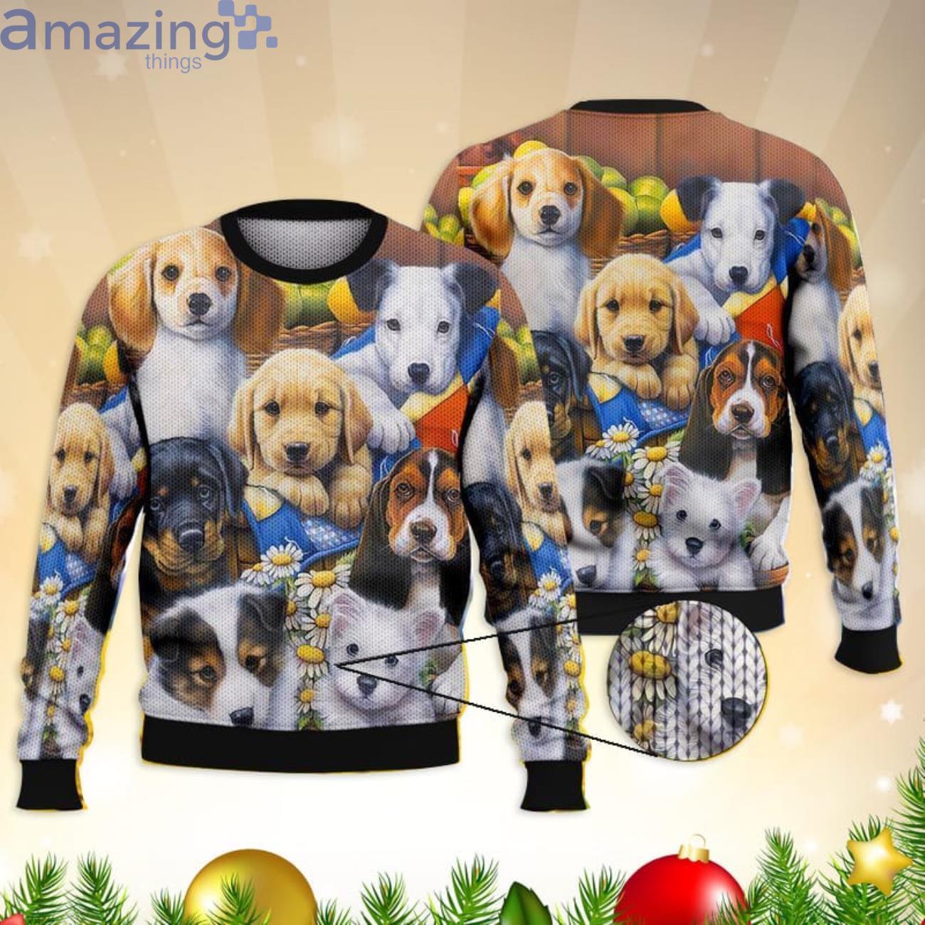 Cute Baby Dogs For Dog Lovers All Over Print 3D Sweater Product Photo 1