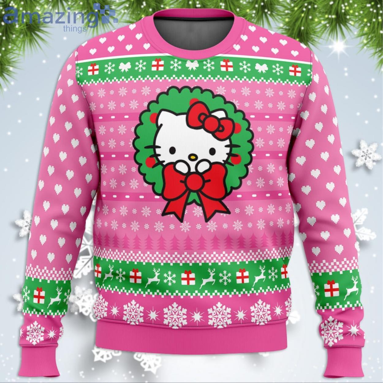 Cute Christmas Hello Kitty Funny Christmas Gift Ugly Christmas Sweater Product Photo 1