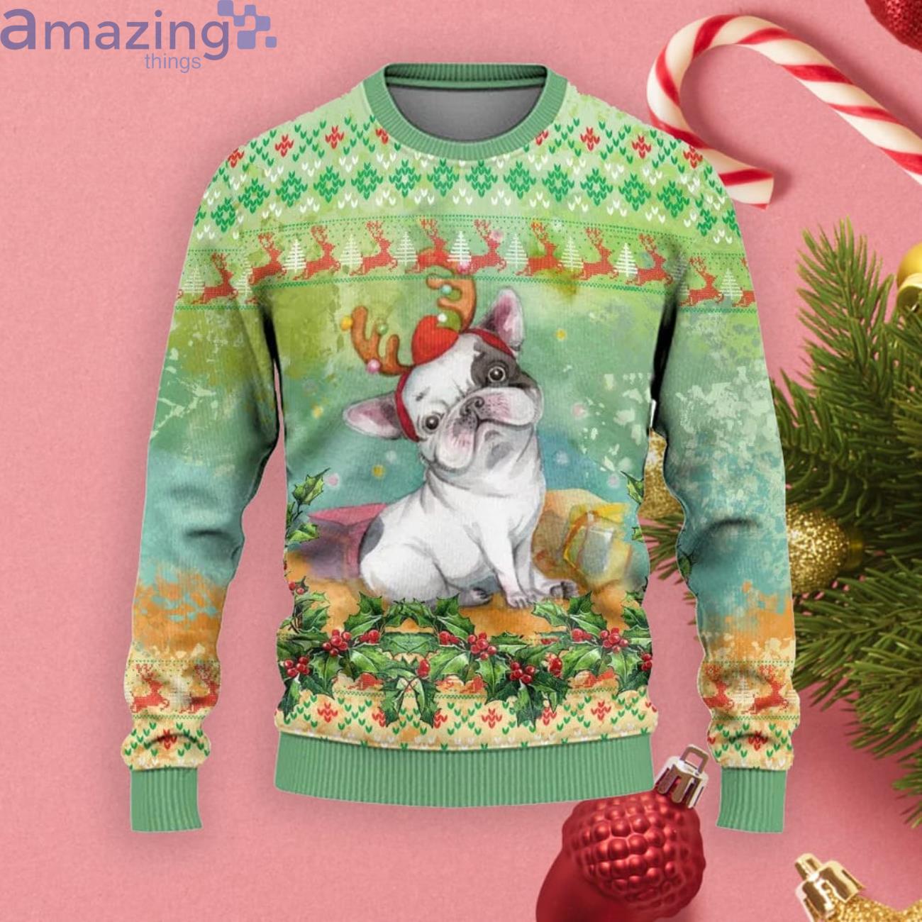 Pug clearance sweater christmas